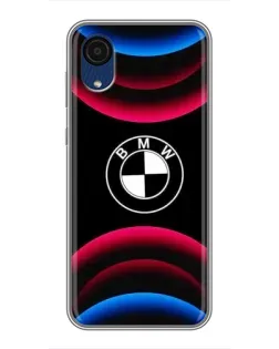 Чехол для Samsung Galaxy A03 Core с картинкой «Логотип BMW и неоновые дуги» Чехол для Samsung Galaxy A03 Core с картинкой «Логотип BMW и неоновые дуги»