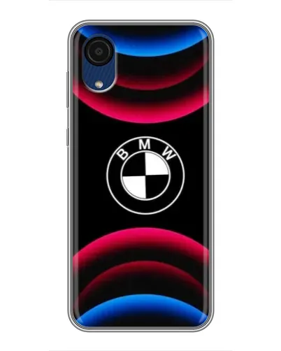 Чехол для Samsung Galaxy A03 Core с картинкой «Логотип BMW и неоновые дуги» Чехол для Samsung Galaxy A03 Core с картинкой «Логотип BMW и неоновые дуги»