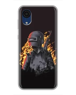Чехол для Samsung Galaxy A03 Core с картинкой «PUBG — огненный силуэт» Чехол для Samsung Galaxy A03 Core с картинкой «PUBG — огненный силуэт»