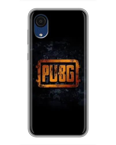 Чехол для Samsung Galaxy A03 Core с картинкой «PUBG — золотой логотип»