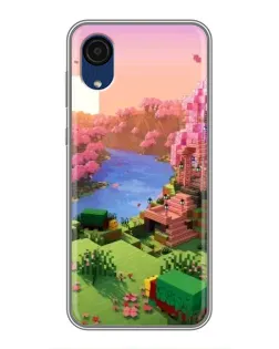Чехол для Samsung Galaxy A03 Core с картинкой «Розовое дерево Minecraft»
