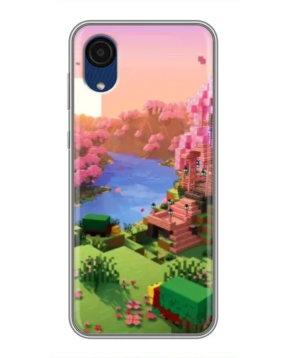 Чехол для Samsung Galaxy A03 Core с картинкой «Розовое дерево Minecraft»