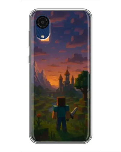 Чехол для Samsung Galaxy A03 Core с картинкой «Стив у башни»