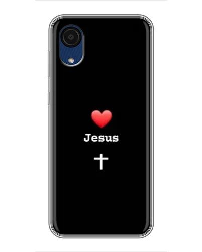 Чехол для Samsung Galaxy A03 Core с картинкой «Сердце - Jesus»