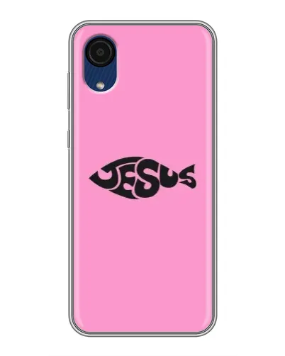 Чехол для Samsung Galaxy A03 Core с картинкой «Розовый символ  Jesus»