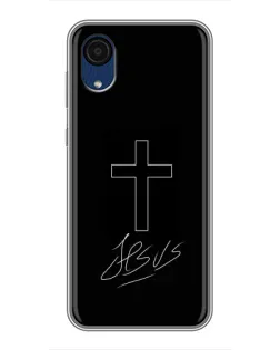 Чехол для Samsung Galaxy A03 Core с картинкой «Графический крест Jesus»