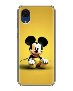 Чехол для Samsung Galaxy A03 Core с картинкой «Микки на желтом»