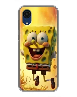 Чехол для Samsung Galaxy A03 Core с картинкой «Губка Боб прыгает»