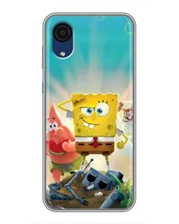 Чехол для Samsung Galaxy A03 Core с картинкой «Спанч Боб победитель»