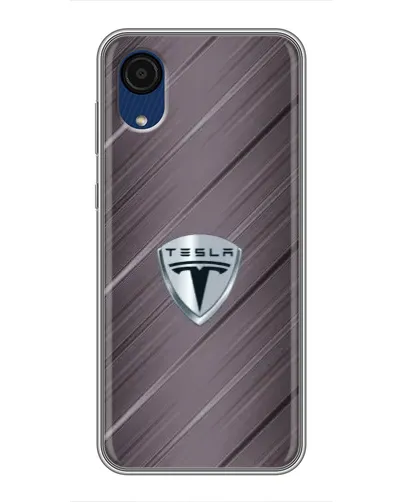 Чехол для Samsung Galaxy A03 Core с картинкой «Металлическая текстура Tesla»