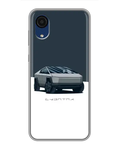 Чехол для Samsung Galaxy A03 Core с картинкой «Серебристый Cybertruck Tesla»
