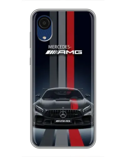 Чехол для Samsung Galaxy A03 Core с картинкой «Mercedes — белый карбон»
