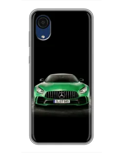 Чехол для Samsung Galaxy A03 Core с картинкой «Mercedes — неоновый лого»