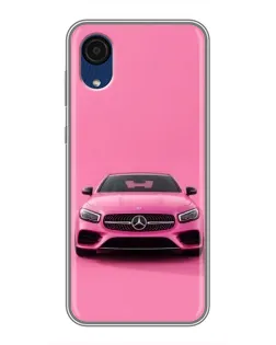 Чехол для Samsung Galaxy A03 Core с картинкой «Розовый Mercedes AMG»