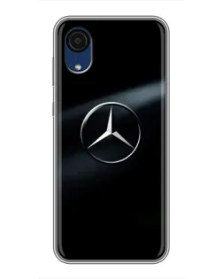 Чехол для Samsung Galaxy A03 Core с картинкой «Mercedes на металле»