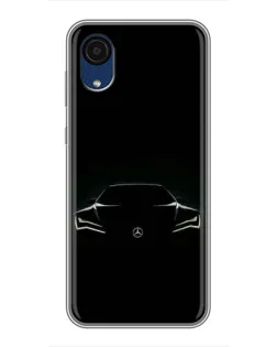 Чехол для Samsung Galaxy A03 Core с картинкой «Mercedes — силуэт авто»