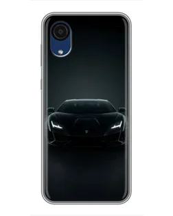 Чехол для Samsung Galaxy A03 Core с картинкой «Черный Lamborghini Aventador»