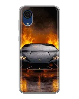 Чехол для Samsung Galaxy A03 Core с картинкой «Lamborghini в огне»