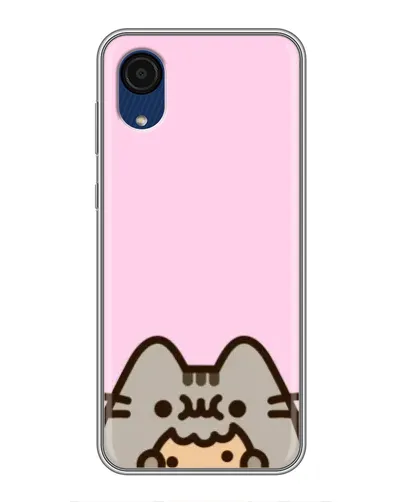 Чехол для Samsung Galaxy A03 Core с картинкой «Pusheen и печенье»