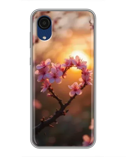 Чохол для Samsung Galaxy A03 Core з картинкою «Рожевий цвіт сердечко на тлі заходу» Чохол для Samsung Galaxy A03 Core з картинкою «Рожевий цвіт сердечко на тлі заходу»