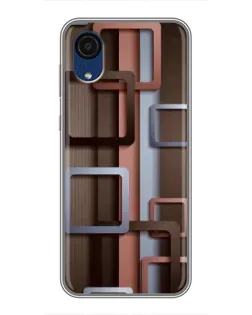Чохол для Samsung Galaxy A03 Core з картинкою «Коричневі об'ємні квадрати»
