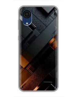 Чохол для Samsung Galaxy A03 Core з картинкою «Чорні геометричні блоки»