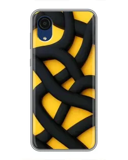 Чохол для Samsung Galaxy A03 Core з картинкою «Чорне жовте переплетення»