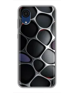 Чохол для Samsung Galaxy A03 Core з картинкою «Об'ємна темна решітка»