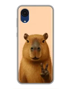 Чехол для Samsung Galaxy A03 Core с картинкой «Капибара виктория»