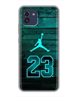 Чехол для Samsung Galaxy A03 (A035) с картинкой «Jordan Cyan 23» Чехол для Samsung Galaxy A03 (A035) с картинкой «Jordan Cyan 23»