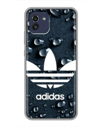 Чехол для Samsung Galaxy A03 (A035) с картинкой «Adidas Trefoil Blue»