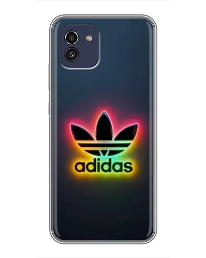 Чехол для Samsung Galaxy A03 (A035) с картинкой «Неоновый Adidas»