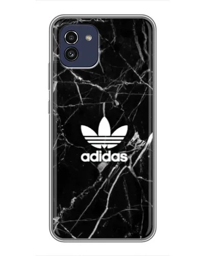 Чехол для Samsung Galaxy A03 (A035) с картинкой «Белый мрамор Adidas»