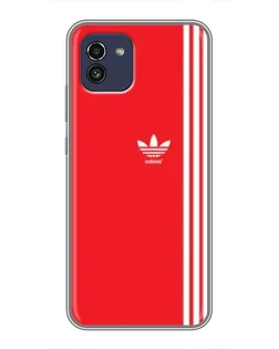 Чехол для Samsung Galaxy A03 (A035) с картинкой «Красный минимализм Adidas»