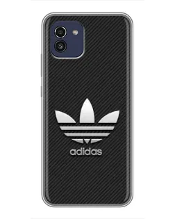 Чехол для Samsung Galaxy A03 (A035) с картинкой «Adidas Карбоновая текстура»