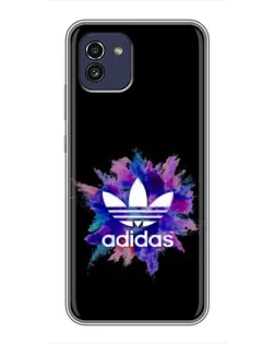 Чехол для Samsung Galaxy A03 (A035) с картинкой «Взрыв красок Adidas»