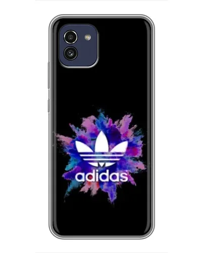 Чехол для Samsung Galaxy A03 (A035) с картинкой «Взрыв красок Adidas»