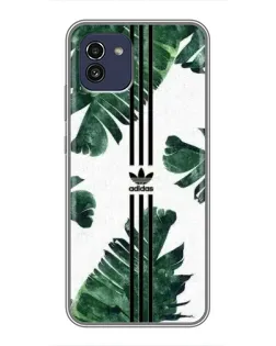 Чехол для Samsung Galaxy A03 (A035) с картинкой «Пальмовые листья адидас»