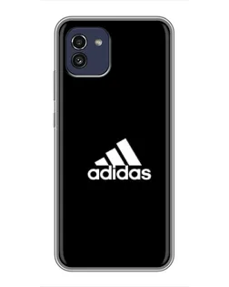Чехол для Samsung Galaxy A03 (A035) с картинкой «Черная классика Adidas»
