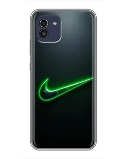 Чехол для Samsung Galaxy A03 (A035) с картинкой «Неоновый контур Nike»