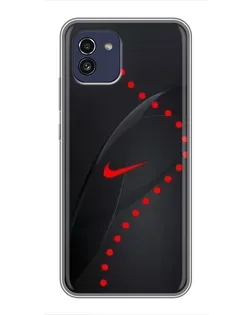 Чехол для Samsung Galaxy A03 (A035) с картинкой «Абстрактный дизайн Nike» Чехол для Samsung Galaxy A03 (A035) с картинкой «Абстрактный дизайн Nike»