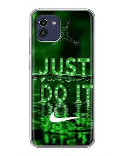 Чехол для Samsung Galaxy A03 (A035) с картинкой «Зеленый неоновый Nike» Чехол для Samsung Galaxy A03 (A035) с картинкой «Зеленый неоновый Nike»