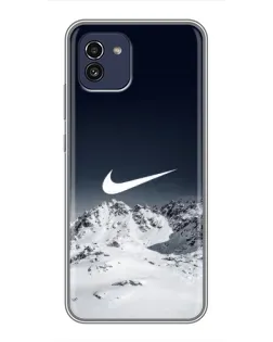 Чехол для Samsung Galaxy A03 (A035) с картинкой «Nike — зимние горы» Чехол для Samsung Galaxy A03 (A035) с картинкой «Nike — зимние горы»
