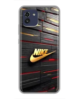 Чехол для Samsung Galaxy A03 (A035) с картинкой «Золотой Nike на металле» Чехол для Samsung Galaxy A03 (A035) с картинкой «Золотой Nike на металле»