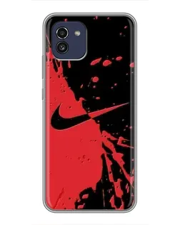 Чехол для Samsung Galaxy A03 (A035) с картинкой «Красные брызги Nike» Чехол для Samsung Galaxy A03 (A035) с картинкой «Красные брызги Nike»