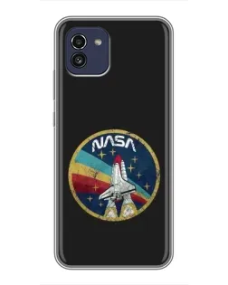 Чехол для Samsung Galaxy A03 (A035) с картинкой «NASA — эмблема миссии»