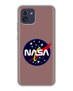 Чехол для Samsung Galaxy A03 (A035) с картинкой «NASA — ретро космос»