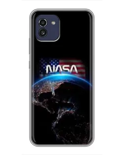 Чехол для Samsung Galaxy A03 (A035) с картинкой «Земля из космоса NASA»