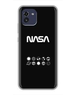 Чехол для Samsung Galaxy A03 (A035) с картинкой «NASA — технический принт»