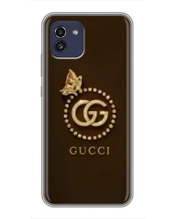 Чехол для Samsung Galaxy A03 (A035) с картинкой «Gucci — золотая бабочка»